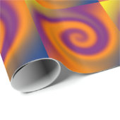 Groovy orange lila Kreisstrudel Geschenkpapier (Rolleneckpunkt)