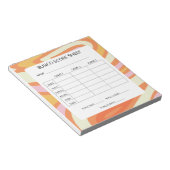 Groovy Orange und Pink Bunco Game Score Pad Notizblock (angewinkelt)