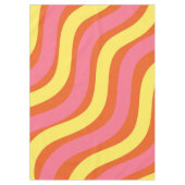 Groovy Orange Yellow Pink Wavy Strip Bold Dining Tischdecke (Vorderseite)