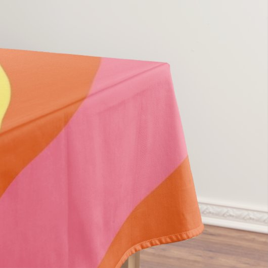 Groovy Orange Yellow Pink Wavy Strip Bold Dining Tischdecke (Beispiel)