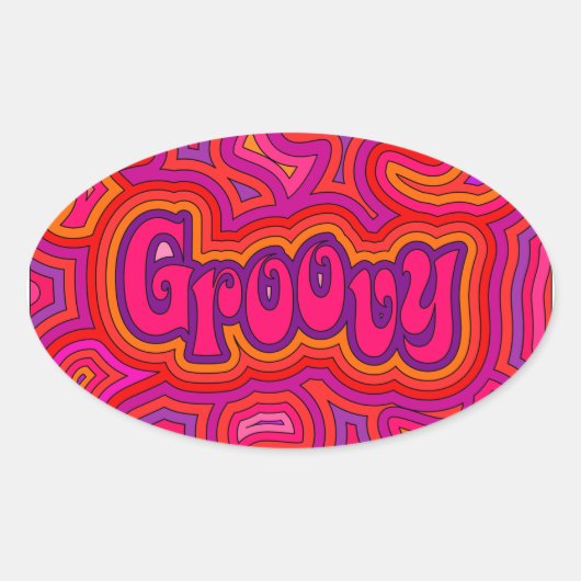 Groovy Oval Sticker (Vorderseite)