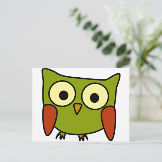Groovy Owl Postkarte (Stehend Vorderseite)