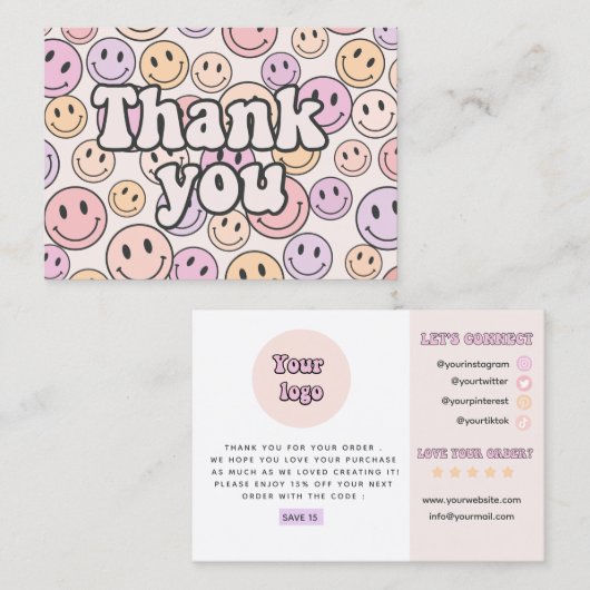 Groovy Packaging Small Business danke Karten (Vorne/Hinten)