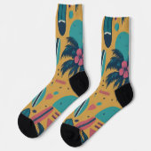 Groovy Palms & Surfboards Socken (Linkes Detail)
