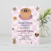 Groovy pancake party invitation einladung (Stehend Vorderseite)