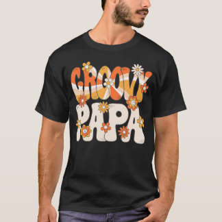 Groovy Papa 70er Hippie Theme Party 70er Men T-Shirt