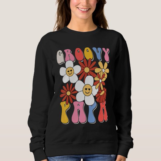 Groovy Papa Fathers Day Retro 60s 70s 80s Family M Sweatshirt (Vorderseite)