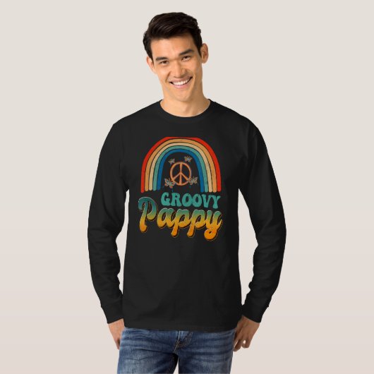 Groovy Pappy Rainbow Ästhetische Nostalgie Retro F T-Shirt (Vorne ganz)