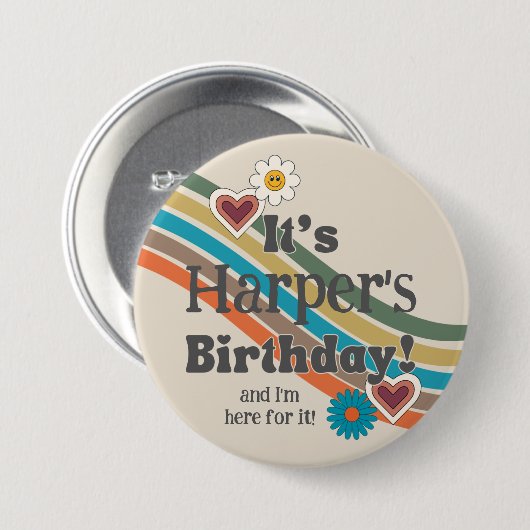 Groovy Party Button (Vorne & Hinten)