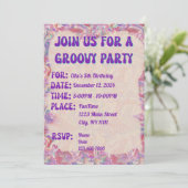 Groovy Party Einladung - 60er, 70er Themen (Stehend Vorderseite)