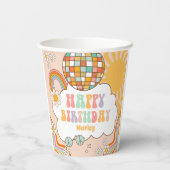 Groovy Party Retro Hippie 70er Rainbow Birthday Pappbecher (Rückseite)
