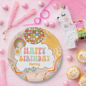 Groovy Party Retro Hippie 70er Rainbow Birthday Pappteller (Party)