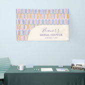 Groovy Pastel Line Periwinkle Brautparty Custom Banner (Messeveranstaltung)