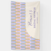 Groovy Pastel Line Periwinkle Brautparty Custom Banner (Vertikal)