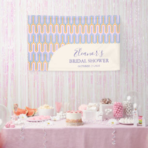 Groovy Pastel Line Periwinkle Brautparty individue Banner