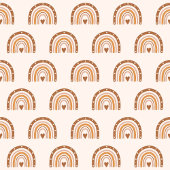 Groovy Pastel Rainbows Terracotta Copper Touch Großer Tischläufer