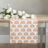 Groovy Pastel Rainbows Terracotta Copper Touch Großer Tischläufer