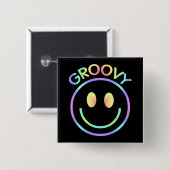 Groovy Pastel Retro Button Pin (Vorne & Hinten)