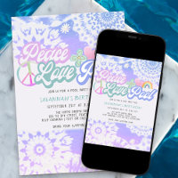 Groovy Pastel-Tie-Dye-Frieden-Liebe-Poolparty