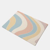 Groovy pastellfarbene Retrowellen Design Fußmatte (Schrägansicht)