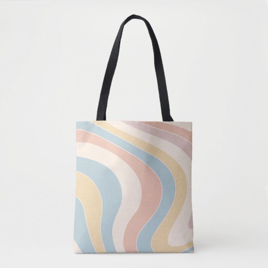 Groovy pastellfarbene Retrowellen Design Tasche (Vorderseite)