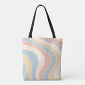 Groovy pastellfarbene Retrowellen Design Tasche (Rückseite)