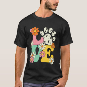 Groovy Paw Liebe Katzenliebhaber Haustierbesitzer T-Shirt