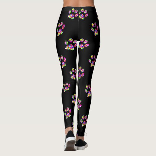 Groovy Paw Prints Leggings (Rückseite)