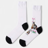"Groovy Paws: Hunde rocken bis zum Schlag" Es comb Socken (Linkes Detail)
