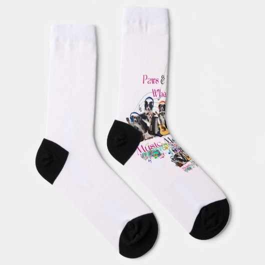 "Groovy Paws: Hunde rocken bis zum Schlag" Es comb Socken (Rechts)