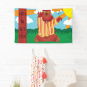 Groovy Peace Bear Party Banner (Insitu)
