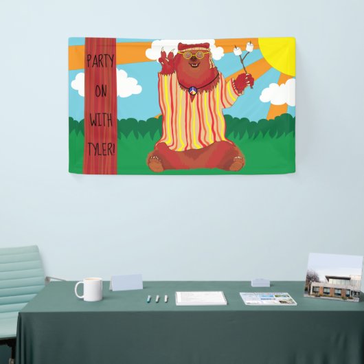 Groovy Peace Bear Party Banner (Messeveranstaltung)
