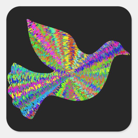 Groovy Peace Dove Sticker (Vorderseite)