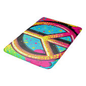 Groovy Peace Flower Power Badematte (Schrägansicht)