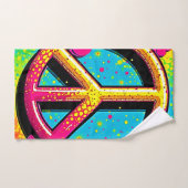 Groovy Peace Flower Power Badhandtuch Set (Handtuch)