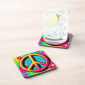 Groovy Peace Flower Power Getränkeuntersetzer (Rechte Seite)
