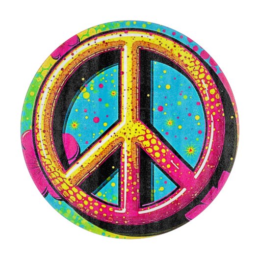 Groovy Peace Flower Power Schneidebrett (Vorderseite)