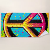 Groovy Peace Flower Power Strandtuch (Vorderseite)