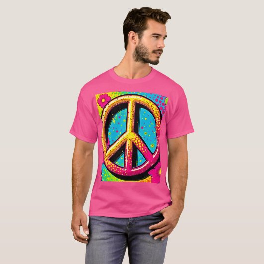 Groovy Peace Flower Power T-Shirt (Vorne ganz)