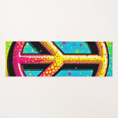 Groovy Peace Flower Power Yogamatte (Vorderseite (Horizontal))