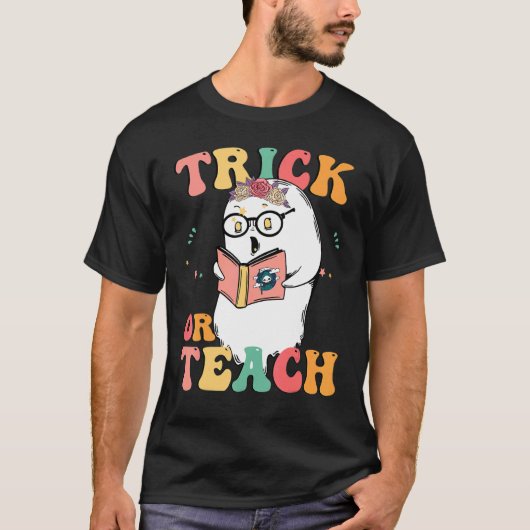 Groovy Peace Halloween Groovy Halloween Teachers T-Shirt (Vorderseite)
