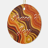 Groovy Peace & Joy Ceramic Ornament | Retro 70s (Links)