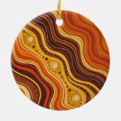 Groovy Peace & Joy Ceramic Ornament | Retro 70s (Hinten)