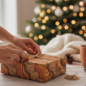 Groovy Peace & Joy Repeating Pattern Geschenkpapier