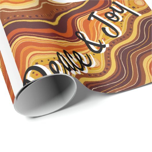 Groovy Peace & Joy Repeating Pattern Geschenkpapier (Rolleneckpunkt)