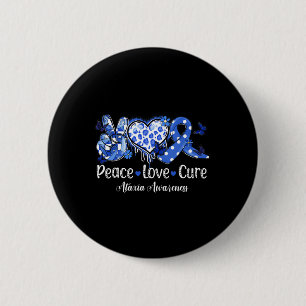 Groovy Peace Liebe Cure Blue Ribbon Ataxies Awaren Button