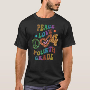 Groovy PEACE LIEBE VIERTER GRAD Leopard Print 4th  T-Shirt