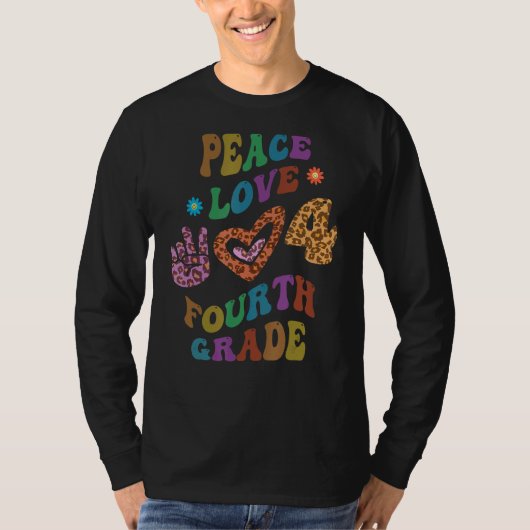 Groovy PEACE LIEBE VIERTER GRAD Leopard Print 4th T-Shirt (Vorderseite)