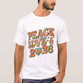 Groovy Peace Love 2026 Retro T-Shirt