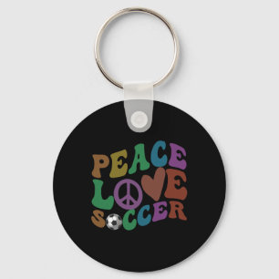 Groovy Peace Love Fußball Mädchen Tritt Ll Spiel H Schlüsselanhänger